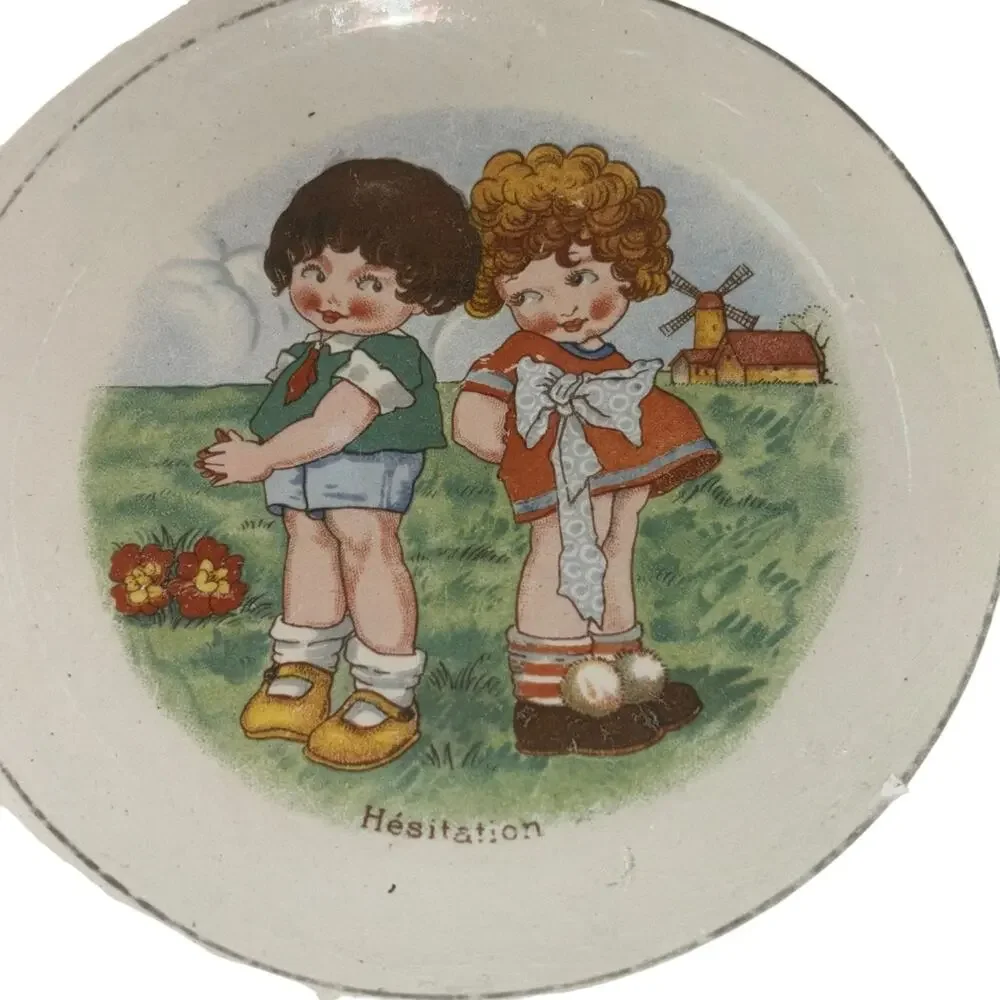 Childrens Antique Plates Made in France Whimsical